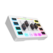 FIFINE Gaming Audio Mixer,Streaming 4-Channel RGB Mixe