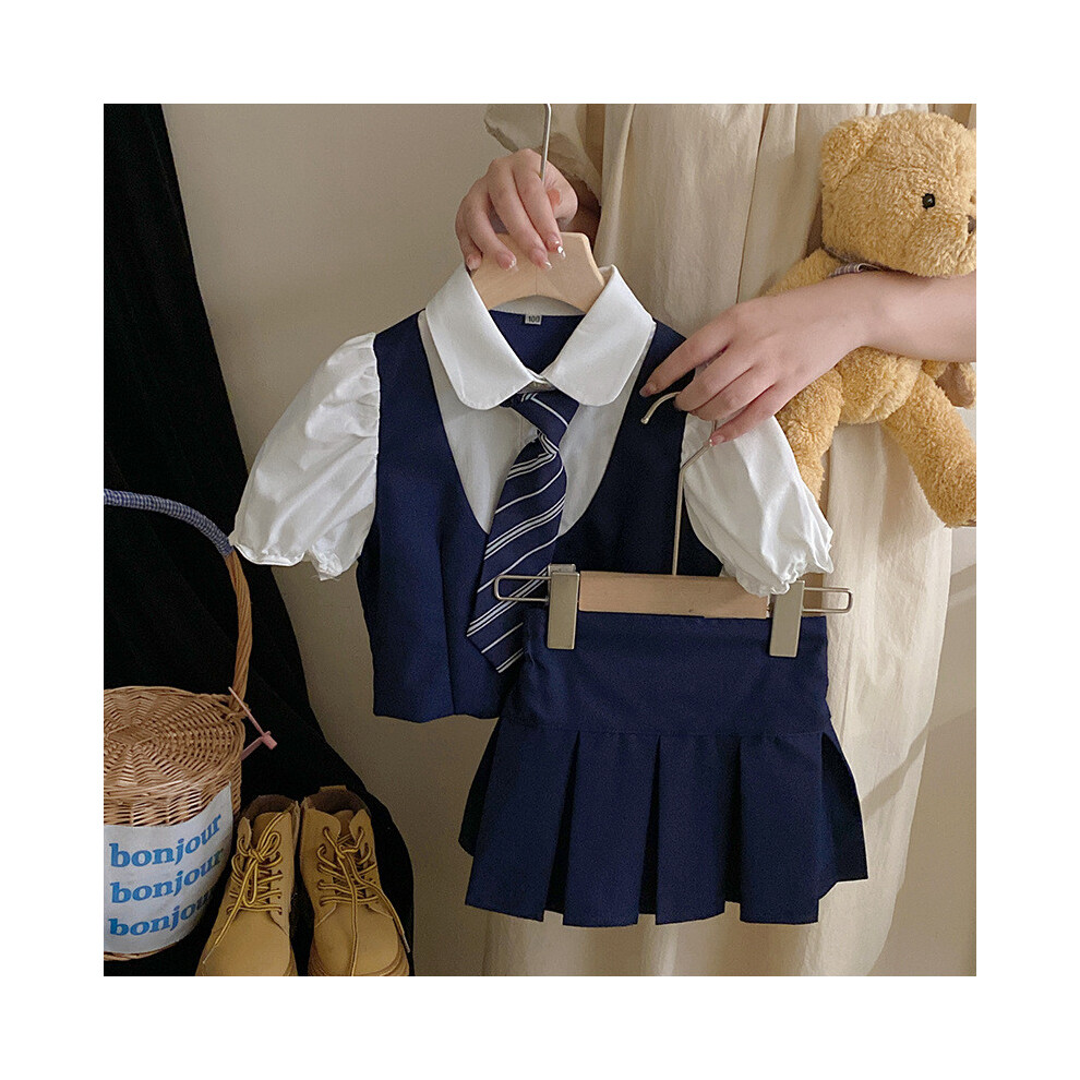(StyleD)Joli ensemble été fille d'inspiration coréenne haut doux confortable et jupe plissée élégante