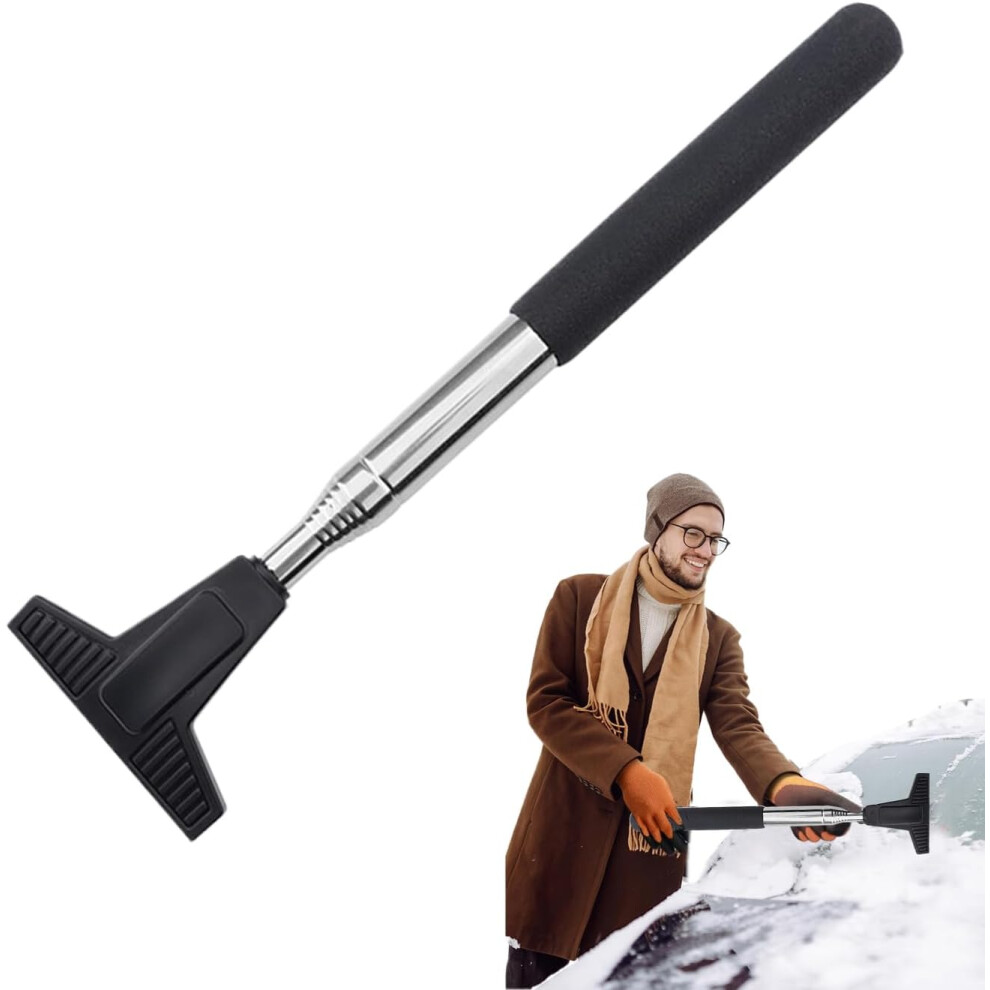 (Black) Squeegee for Car, Side Mirror Squeegee, Window Water Removal Scraper, Retractable Car Rear View Mirror Wiper Squeegee for Vehicles for Vehicles
