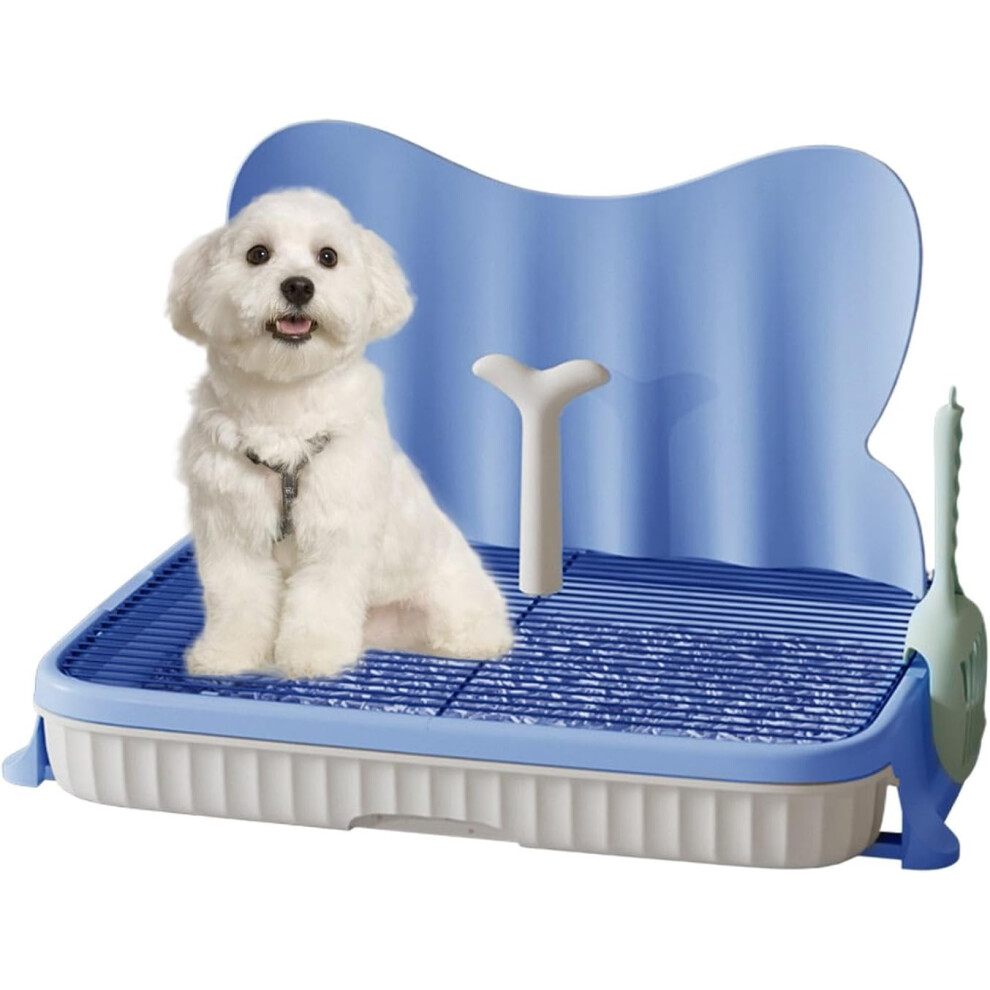 (Blue) Indoor Dog Potty,Dog Bathroom with Splash Wall | Multifunctional Dog Potty Training Tray, Indoor Dog Potties, Strong Load-Bearing for Pets, Cats,