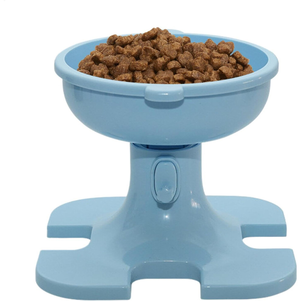 (Blue) Raised Feeding Bowls For Cats, Inclined Raised Pet Bowl, Height-Adjustable Raised Cat Bowl, Tilted, Raised Water Bowl For Dogs, Food Tray With Blue