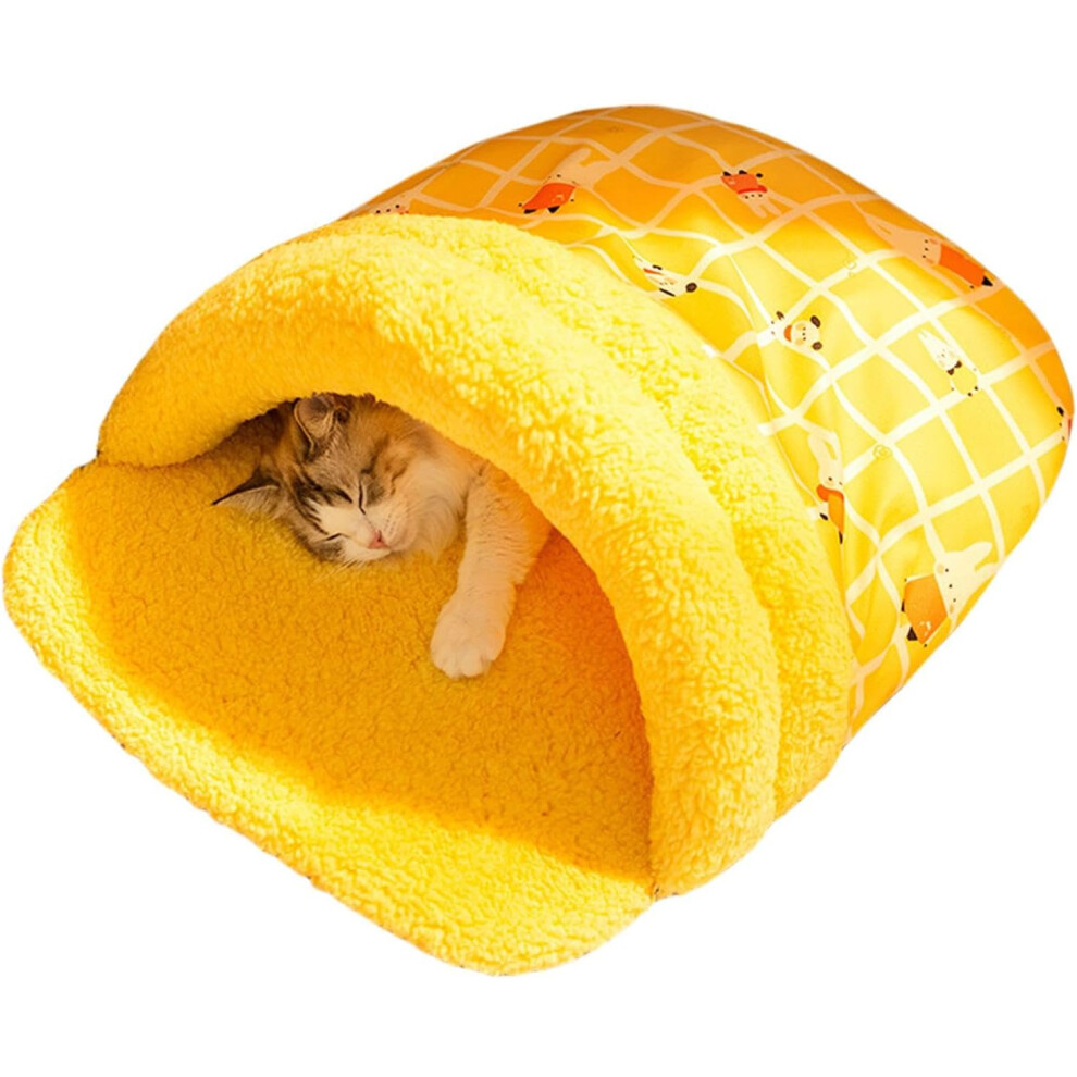 Cat Bed with Hood, Cat Cave Sleeping Cave for Winter Pets in Slipper Shape - Semi-Closed Cartoon Soft House, Foldable Cat Sleeping House for Kittens,