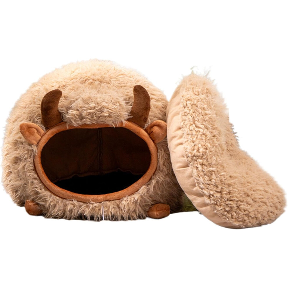 Cat Cave Beds for Home Cats, Cat Cave, Non-Slip Plush Cat Bed, Yak Shaped Warm Pet Bed, Cat Caves, Washable Semi-Closed Cat House Bed, Cat Bed