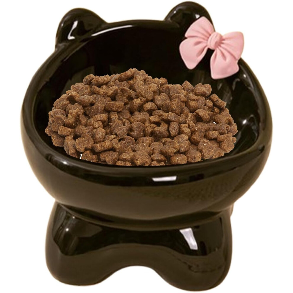 Feeding Bowls for Cats, Raised Cat Bowl, Ceramic Feeding Bowl, Cat Raised Tilted Pet Feeding Bowls, Cute, Tilted Cat Bowl in Kitten Shape,