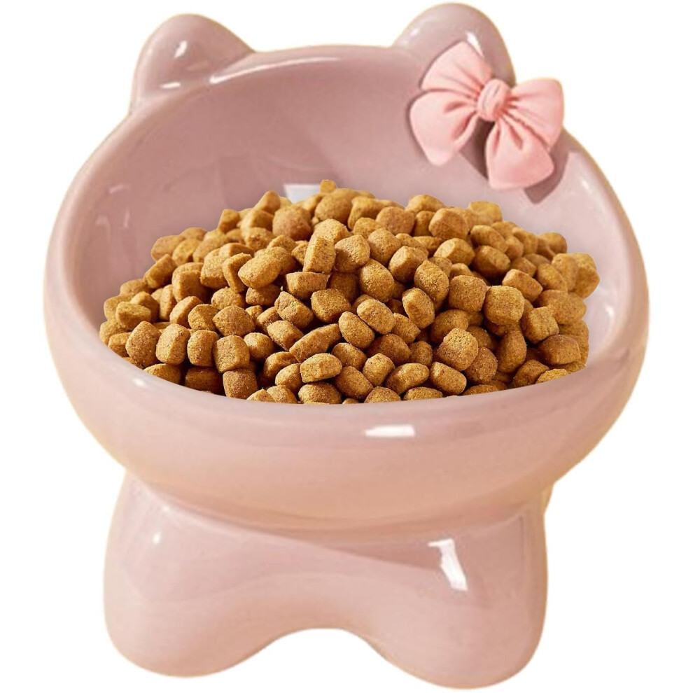 Feeding Bowls for Cats, Raised Cat Bowl, Ceramic Feeding Bowl, Cat Raised Tilted Pet Feeding Bowls, Cute, Tilted Cat Bowl in Kitten Shape,