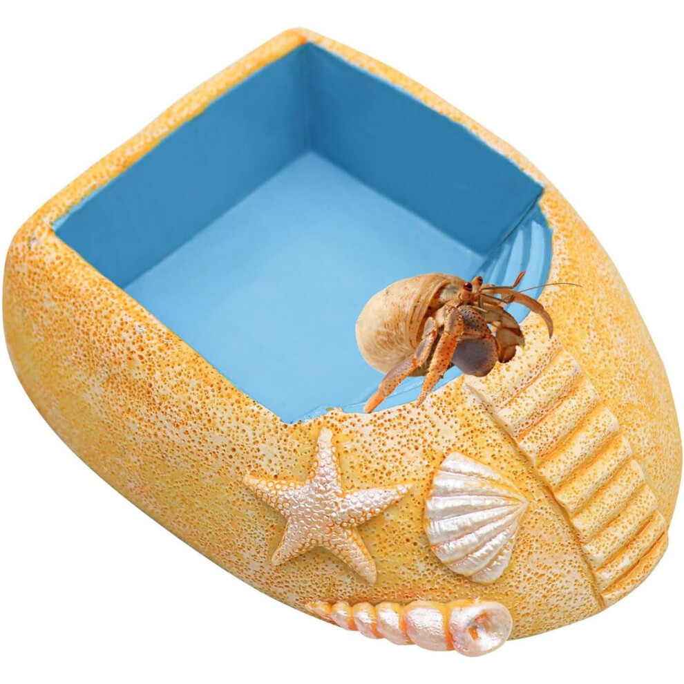 Hermit Crab Water Basin, Hermit Crab Water Pool, Hermit Crab Water Pool with Climbing Ramp, Resin Reptile Ramp, Aquarium Tank Cage Accessories