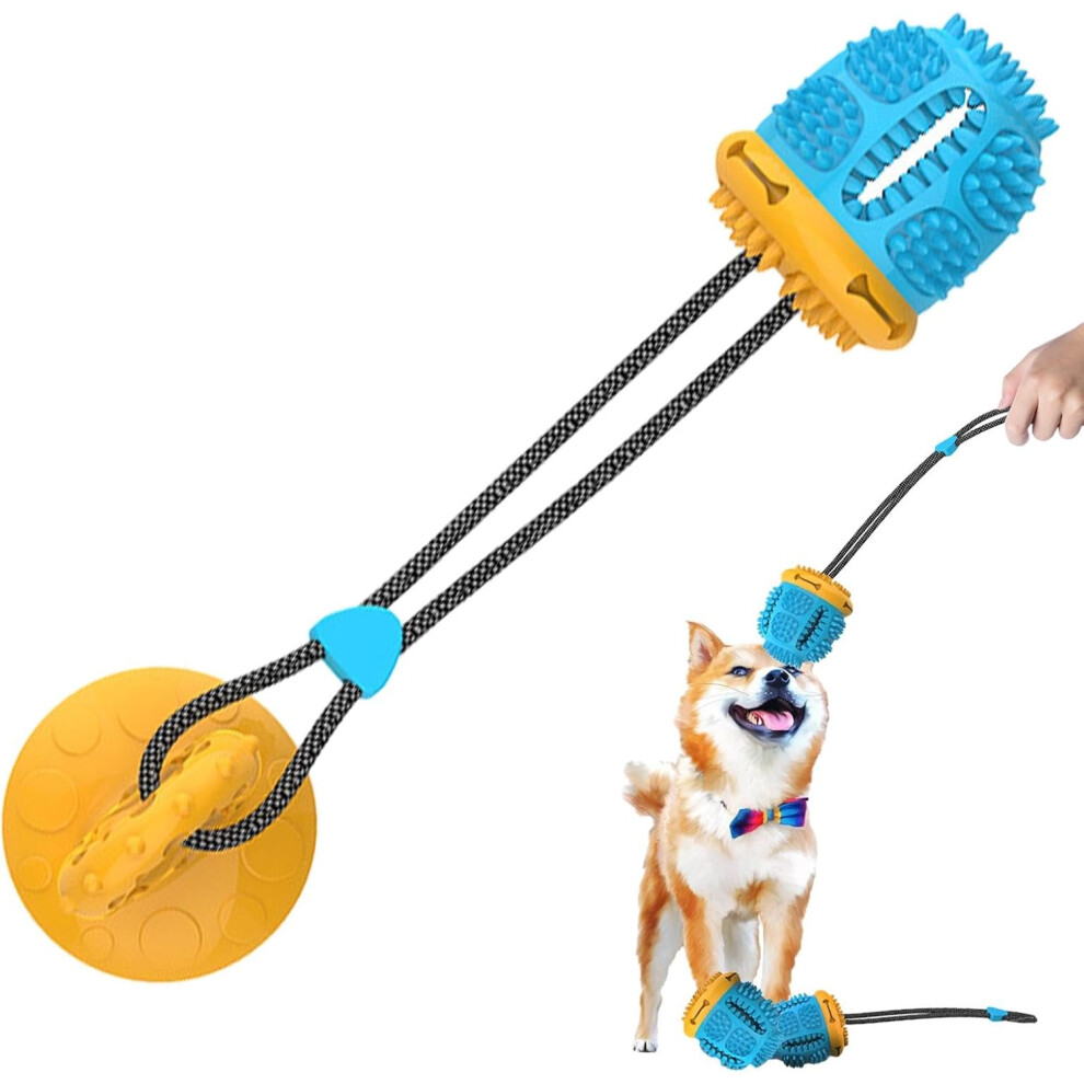 Food Dispensing Ball for Dogs,Suction Cup Dog Slow Feeder Ball - Anti-Bite Treat Dispenser, Portable Food Dispenser for Exercising