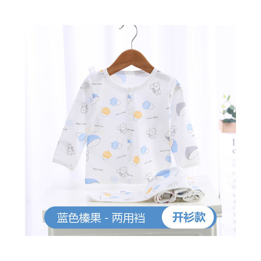 (Blue Hazelnut Shirt,73)Ensemble pyjama climatisé été bébé manches longues polyvalent en tissu doux coton