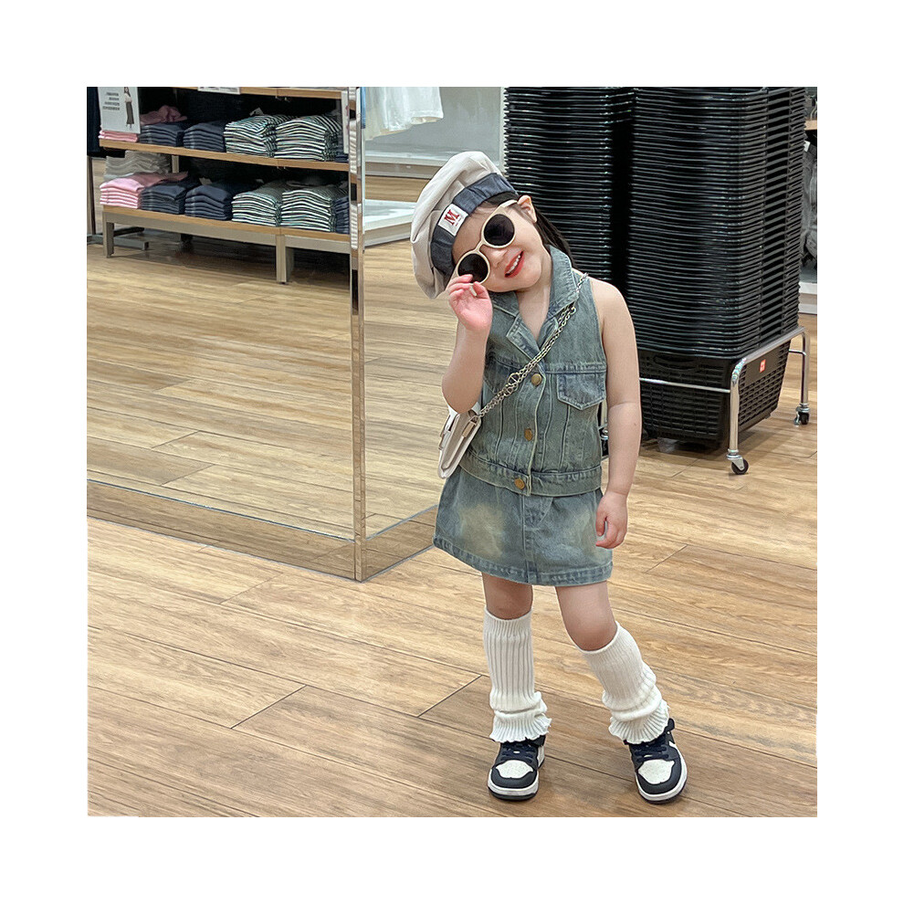 (StyleB)Ensemble robe en jean fille style coréen mignon et tendance parfait pour l'été avec coupe douce confortable