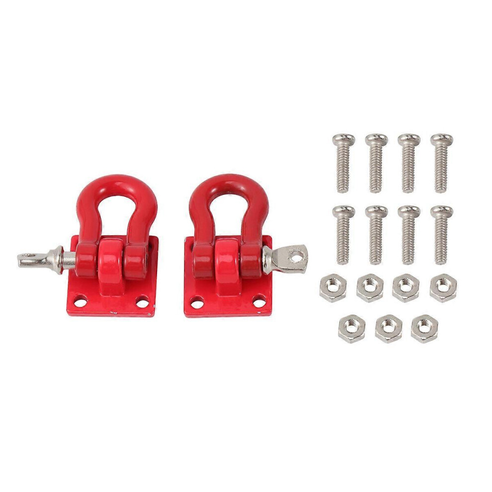Kricely (As Show, One Size) 2Pc Universal U Shape Ring Track Racing Style Tow Hook Decoration For Any Car Suv Truck (Red)