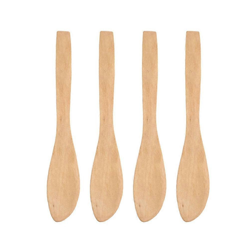 Kricely (As Show, One Size) 4 Pcs Japanese-Style Lotus Wood Bread Natural Practical Butter Pointed Head Jam Home Kitchen Supply - 15.5X2.7cm (Picture 1)