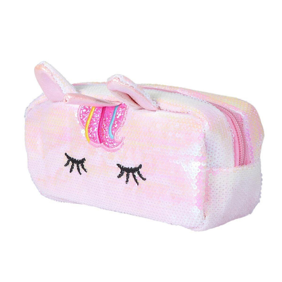 Kricely (As Show, One Size) Unicorn Pencil Bag Sequin Stationery Storage Bag Shiny Woman Pencil Box Pouch Coin Purse School Office Supplies (Style 6)