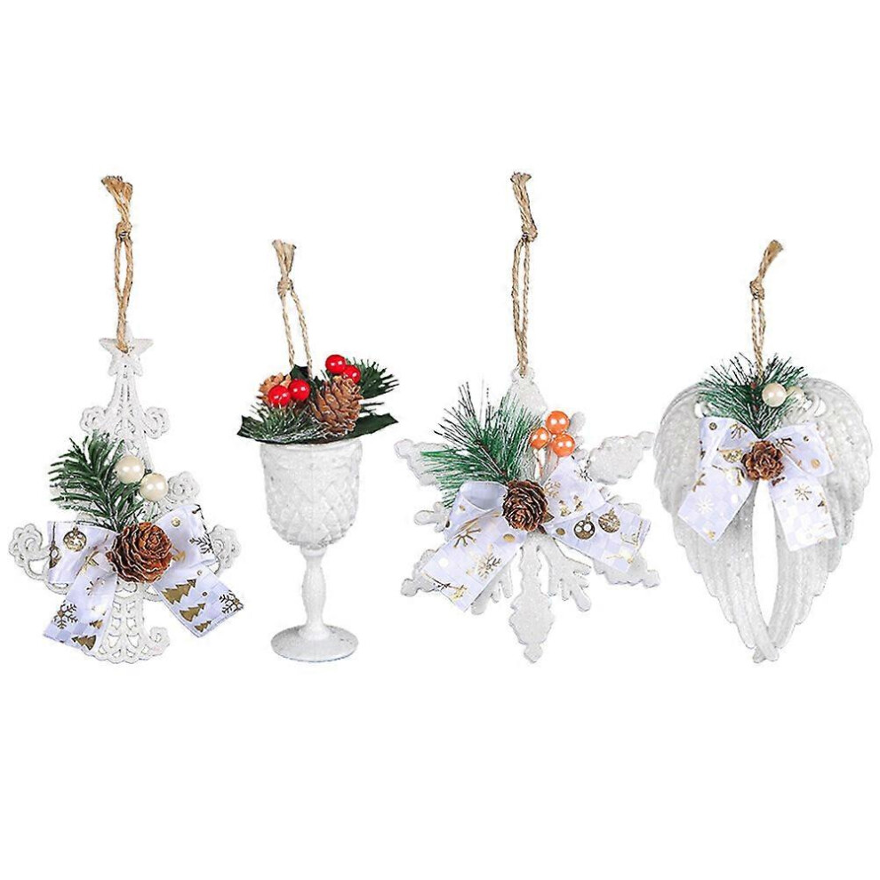Kricely (As Show, One Size) 4Pcs Christmas Decoration Pine Cone Pendant Christmas Tree Ornament Home Decoration