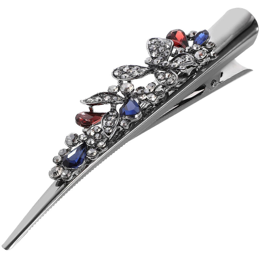 Kricely (Picture 1, One Size) Alligator Hair Clip Rhinestone Butterfly Hair Clip Women Styling Clip For Thick Hair