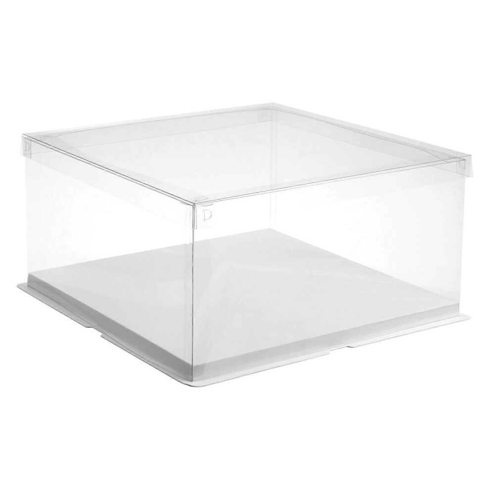 Kricely (As Show, One Size) 1Pc 12Inch Transparent Plastic Birthday Cake Box Cake Container Box Dessert Storage Box (Transparent)