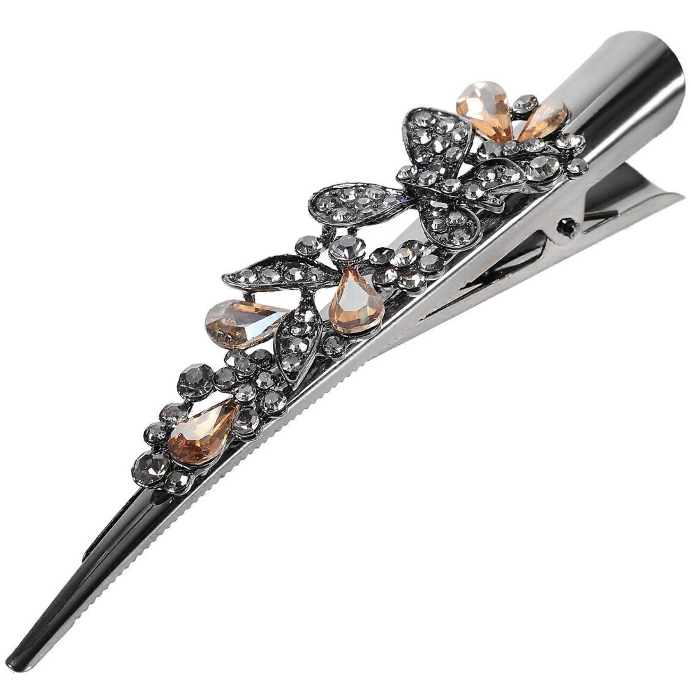 Kricely (Picture 2, One Size) Alligator Hair Clip Rhinestone Butterfly Hair Clip Women Styling Clip For Thick Hair