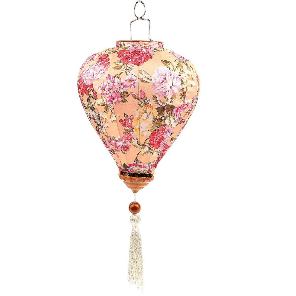 Kricely (As Show, One Size) Floral Pattern Lantern Vietnam Lantern Mid-Autumn Silk Lanterns For Outdoor
