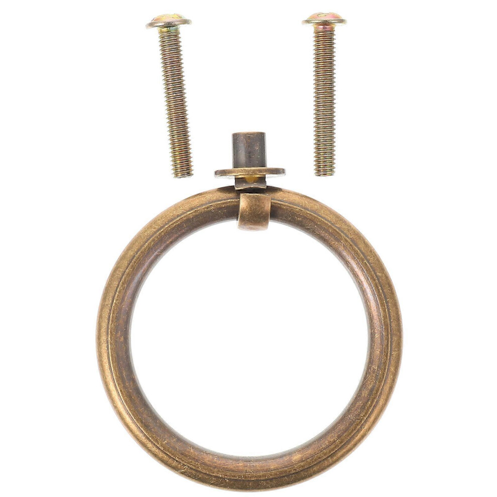 Kricely (As Show, One Size) Brass Cabinet Ring Handles Ring Drawer Pulls Knobs For Furniture Cupboard