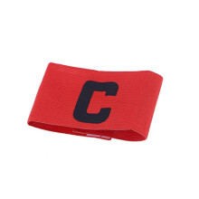 (As show, One size) Football Soccer Captain Armband Adjustable Soccer Rugby Basketball Player Bands (Red)