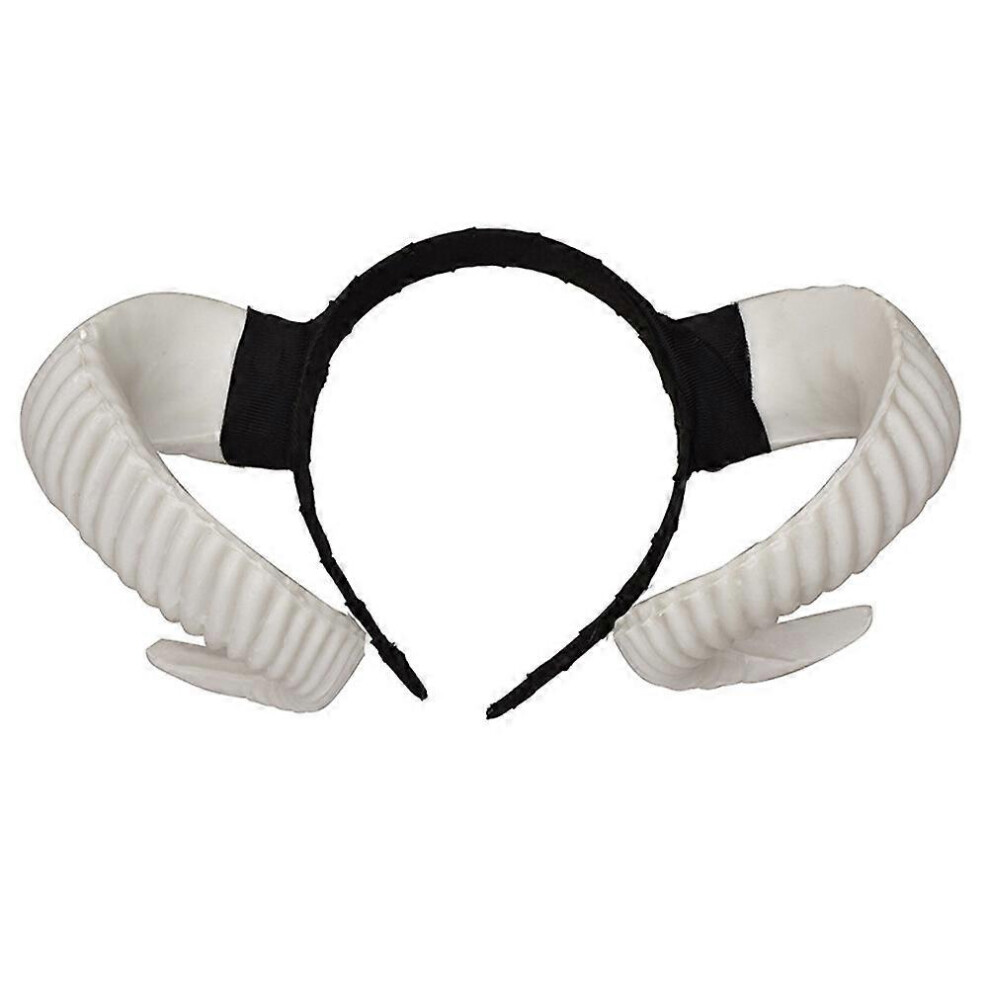 Kricely (As Show, One Size) Artificial Sheep Horn Headband Cosplay Hair Performance Hair Band Hair Accessories White