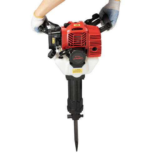 52cc 2-Stroke Jackhammer Handheld Rock Concrete Breaker Drill+2 Chisel
