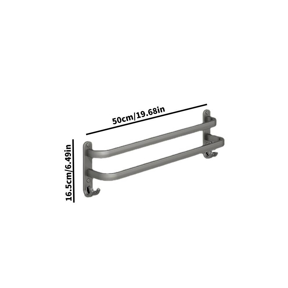 (Double Layers,50cm/19.69in)Porte-serviettes simple double mural salle de bain cuisine outils fournitures