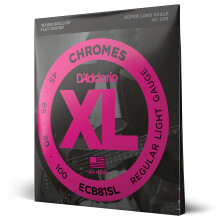 D'Addario XL Chromes Flat Wound basguitarstrenge - ECB81SL - Super Long Scale - Regular Light 45-100