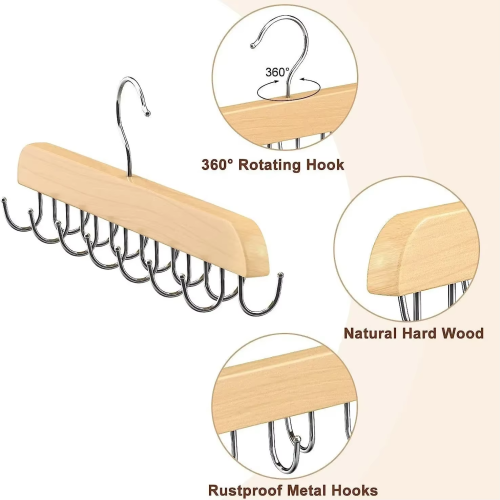 Wooden Belt Rack Women Storage Hangers