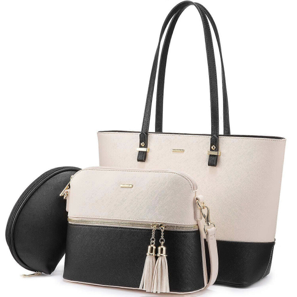 Sac à main femme shopper sac à bandoulière femme grand sac à main femme grand sac à main en cuir set 3 pièces