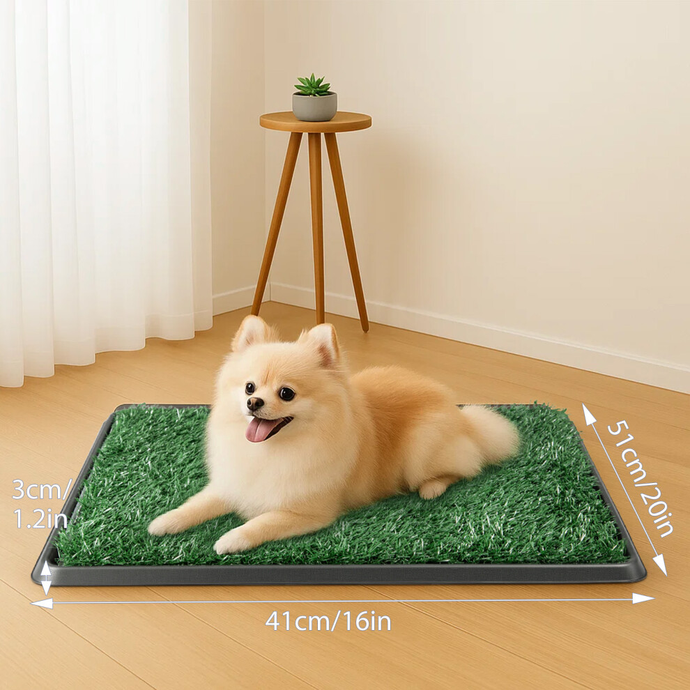 L Dog Toilet Tray with Artificial Grass Reusable Dog Litter Tray