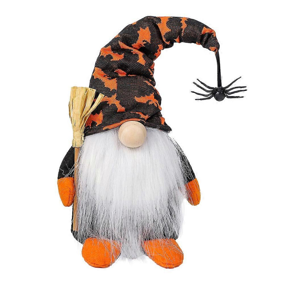 Kricely (As Show, One Size) 1Pc Gnome Doll Halloween Dwarf Doll Adornment Spider Bat Party Decor Supply