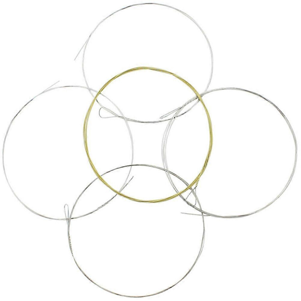 Kricely (As Show, One Size) 5Pcs Banjo Strings 5 String Banjo String Coating Optical Strings Replacement Strings