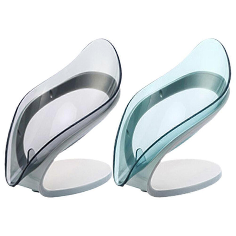 Kricely (As Show, One Size) 2Pcs Soap Dish Clear Leaf Shaped Soap Trays Bar Soap Organizer Storage Holder