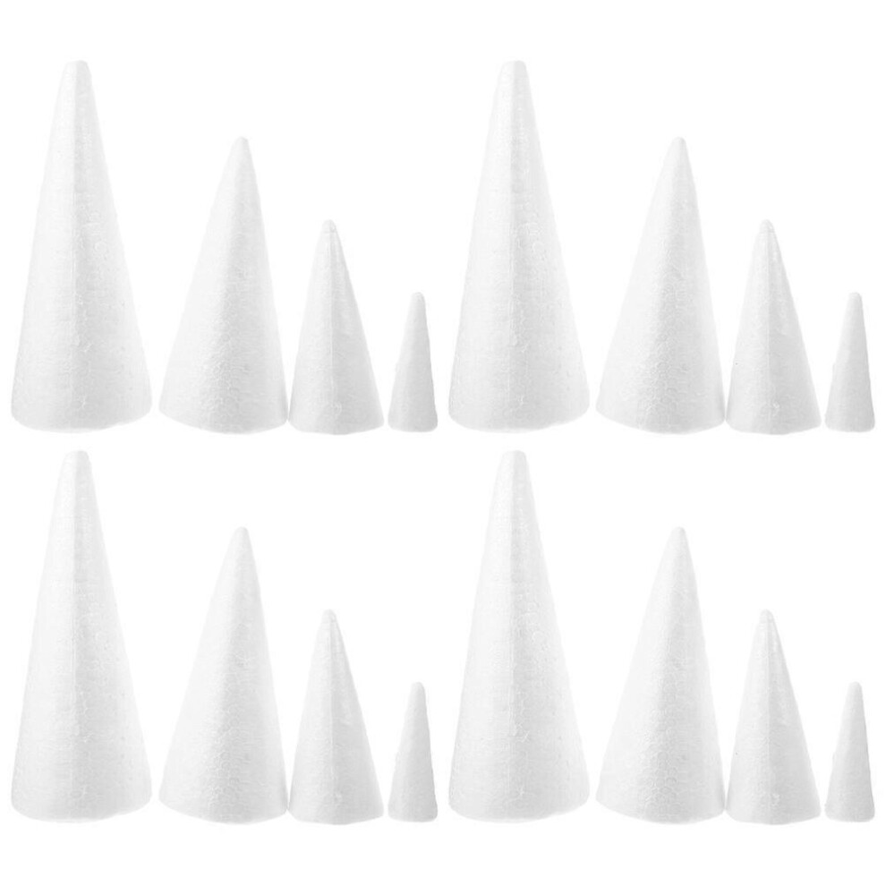 Kricely (As Show, One Size) 20Pcs Blank Foams Cone Unfinished Foams Cone Models Diy Foams Cone Craft For Xmas