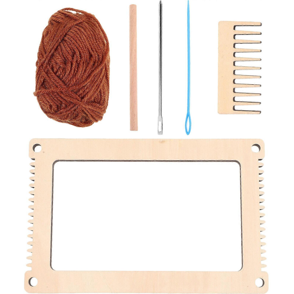 Kricely (As Show, One Size) 1 Set Wooden Weaving Loom Handcraft Mini Weaving Loom Weaving Loom Intellectual Toy