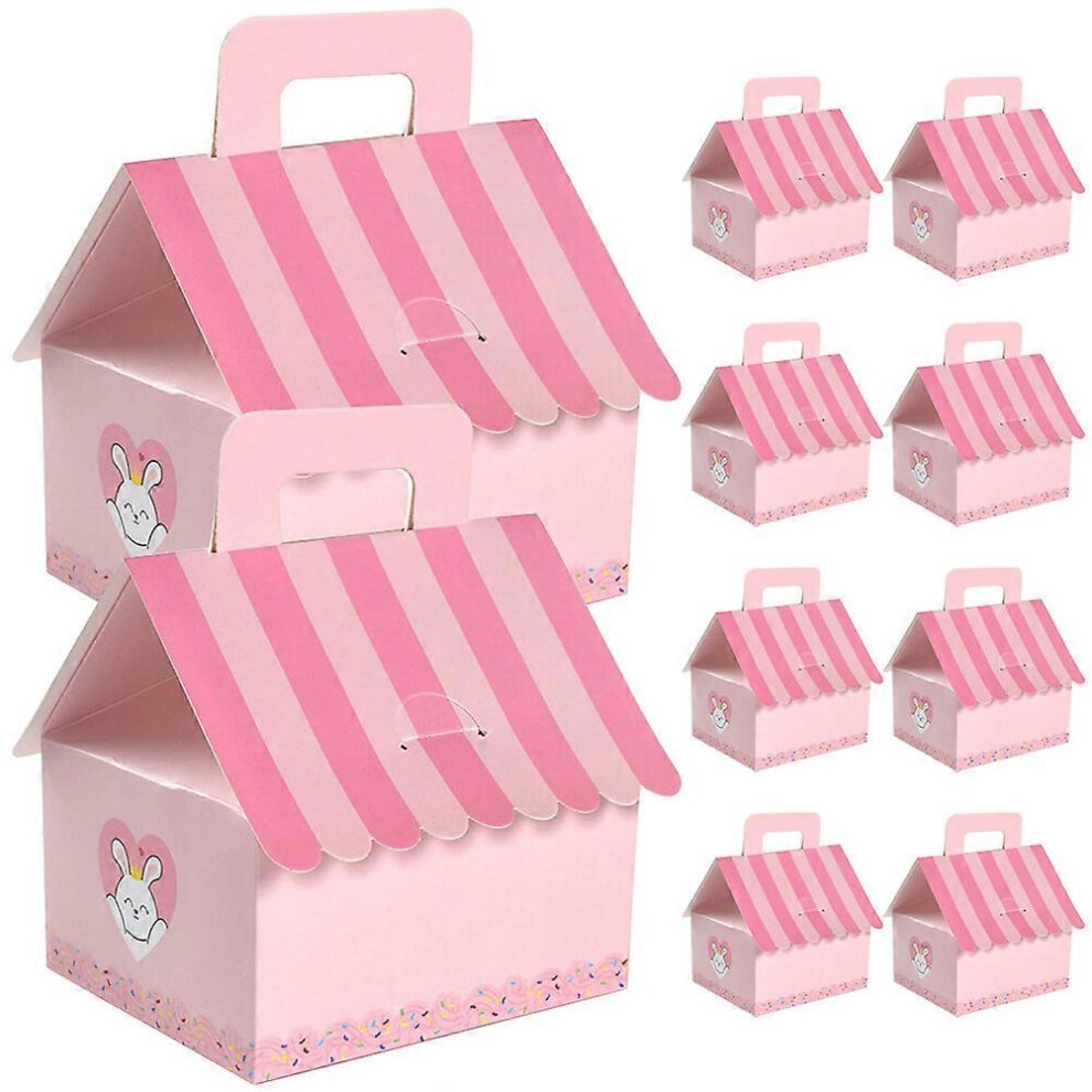 Kricely (As Show, One Size) 10Pcs Candy Boxes Birthday Party Favors Containers House Shape Gift Boxes Small Candy Cases