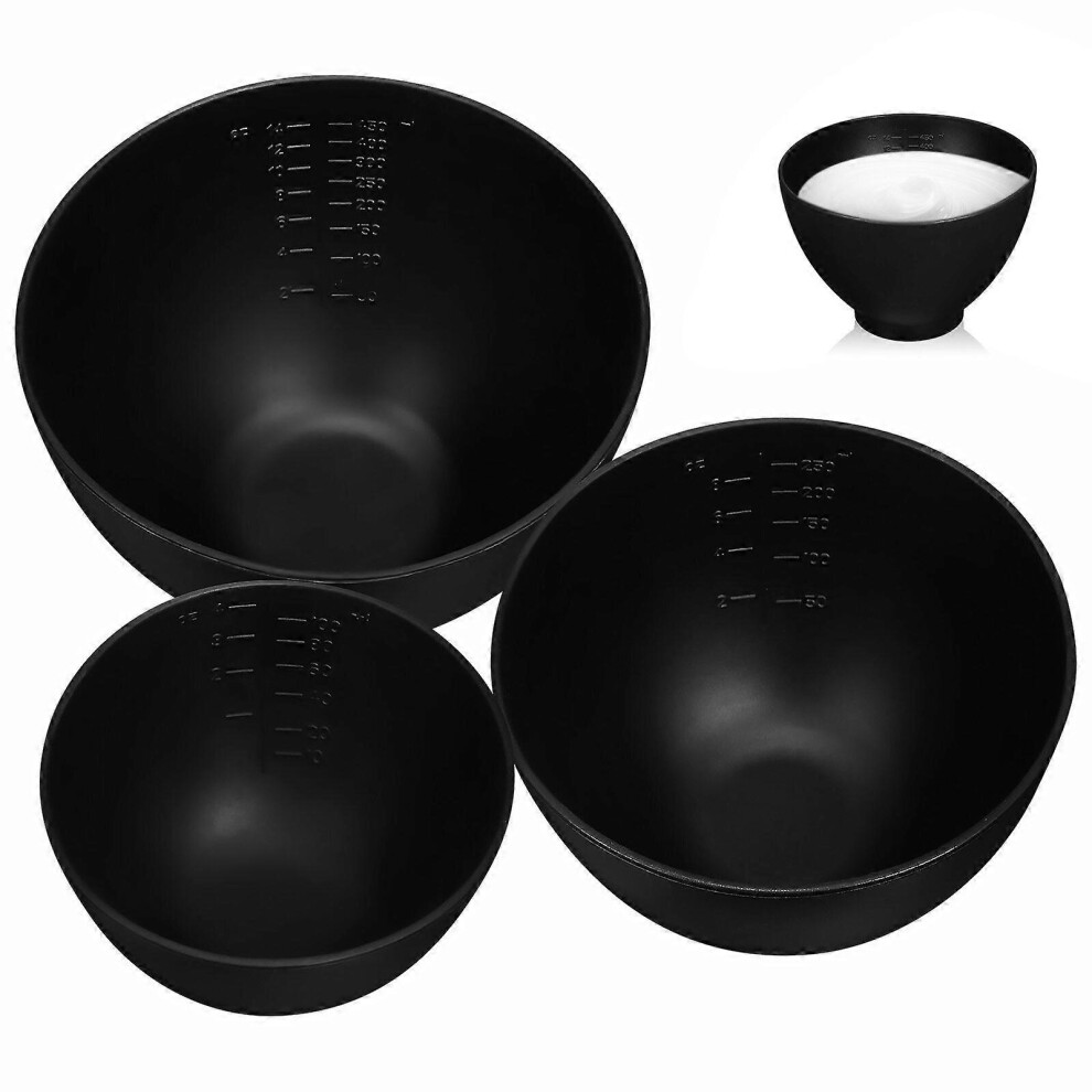 Kricely (As Show, One Size) 3Pcs Facial Mask Mixing Bowl Silicone Diy Facial Mask Mixing Holder For Home Salon