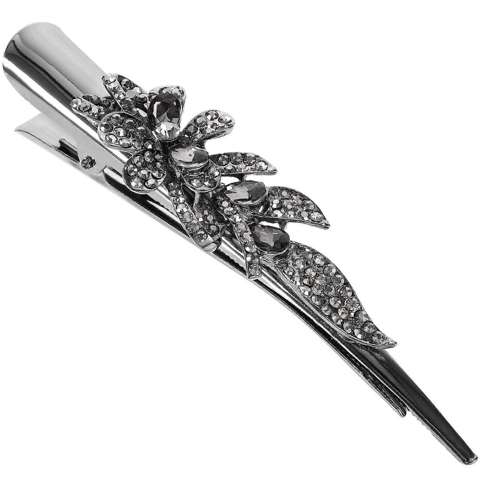 Kricely (As Show, One Size) Duckbilled Hair Clip Metal Hair Clip Rhinestone Hair Clip Vintage Hair Clip Decorative Hair Clip