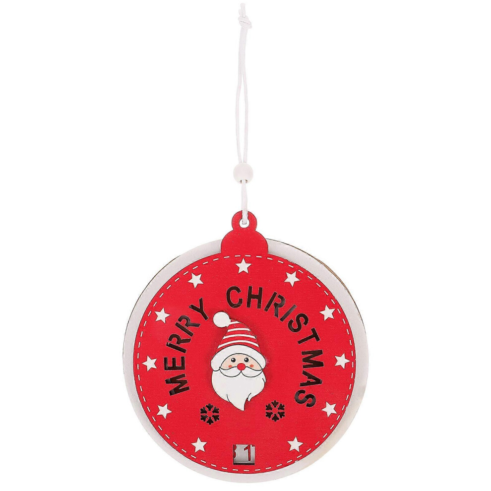 Kricely (As Show, One Size) Xmas Countdown Calendar Party Advent Calendar Wood Xmas Party Decor Hanging Advent Calendar