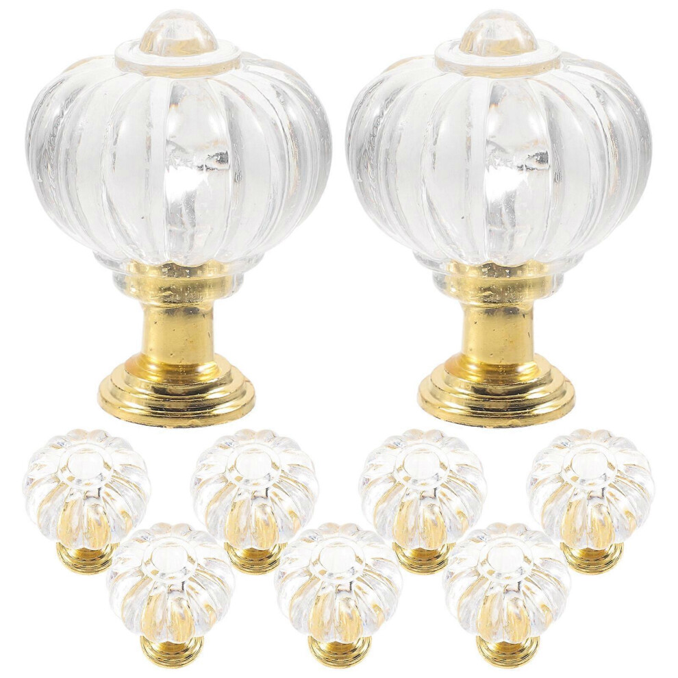 Kricely (, One Size) 10Pcs Door Handle Acrylic Dresser Pull Furniture Handle Knob Cabinet Handle Part Golden