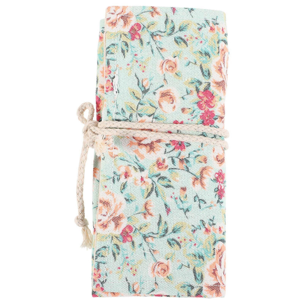 Kricely (As Show, One Size) Roll Up Pens Pouch Canvas Pen Roll Up Bag Canvas Pencil Bag Portable Pencil Roll Pencil Wrap Pouch