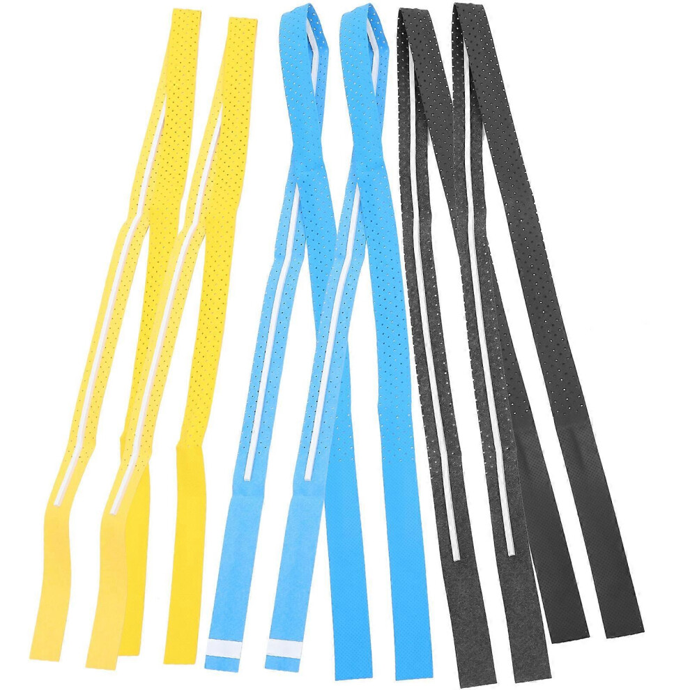 Kricely (As Show, One Size) 6Pcs Tennis Racket Grip Tape Anti-Skid Badminton Racket Absorbent Tape Elastic Perforated Tape