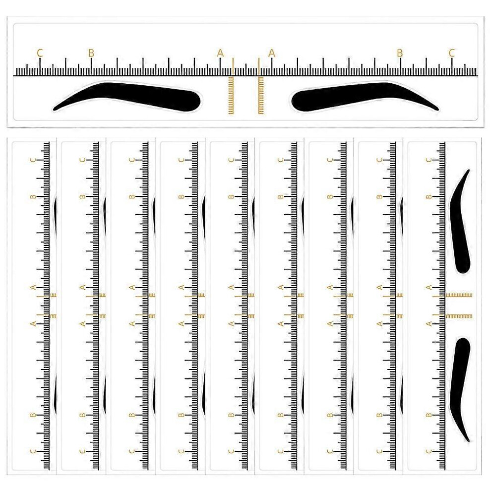 Kricely (As Show, One Size) 10Pcs Women Eyebrow Balance Ruler Eyebrow Stencil Ruler Eyebrow Makeup Shaper