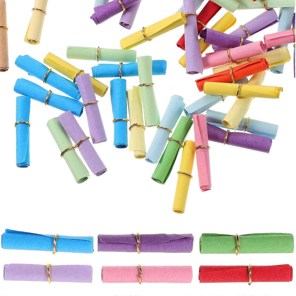 Kricely (As Show, One Size) 100Pcs Mini Paper Scrolls For Writing Colored Paper Scrolls Wishing Bottle Vintage Scrolls Paper Decors