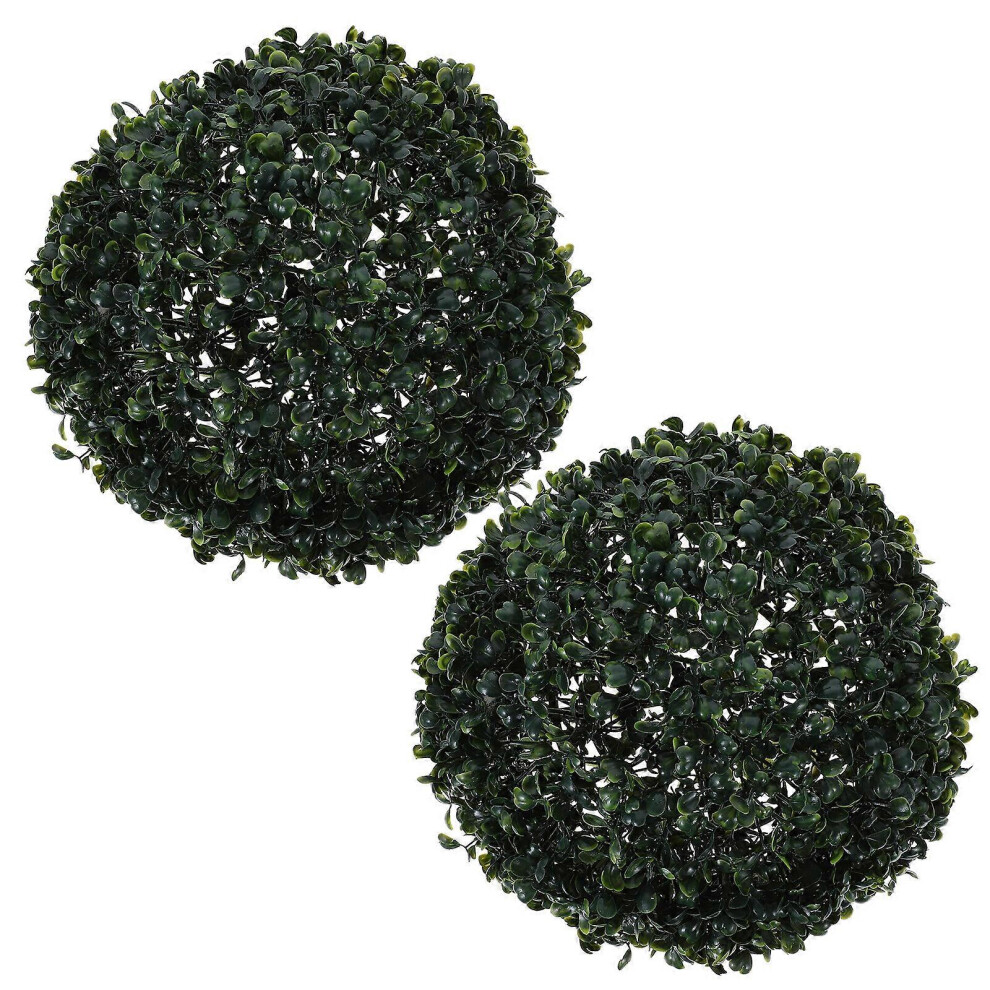 Kricely (As Show, One Size) 2Pcs Artificial Topiary Plant Ball Hanging Grass Ball Decoration Faux Topiary Ball Plants Hanging Decoration