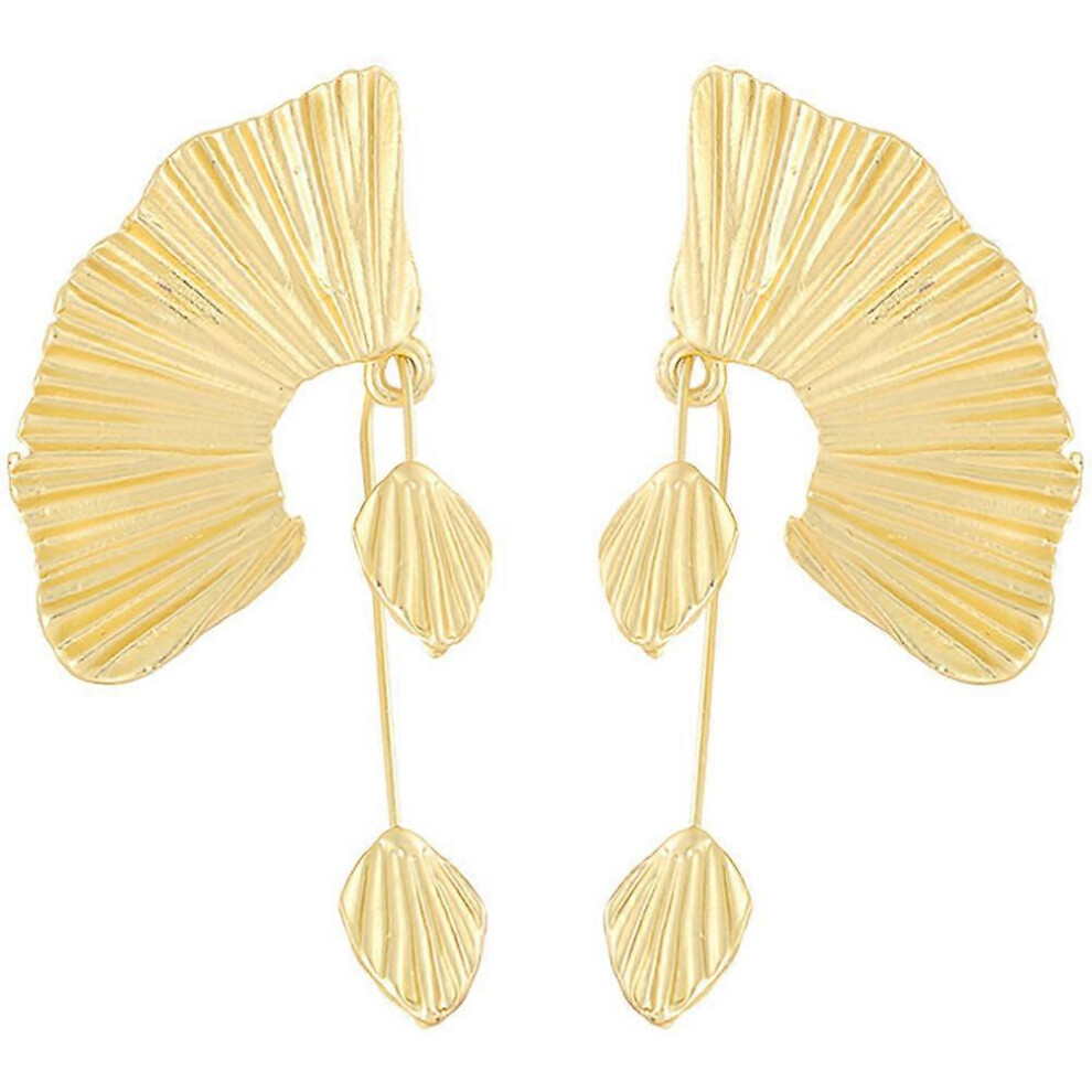 Kricely (As Show, One Size) 1 Pair Drop Earrings Fan-Shaped Dangle Earrings Statement Earrings Women Ear Jewelries