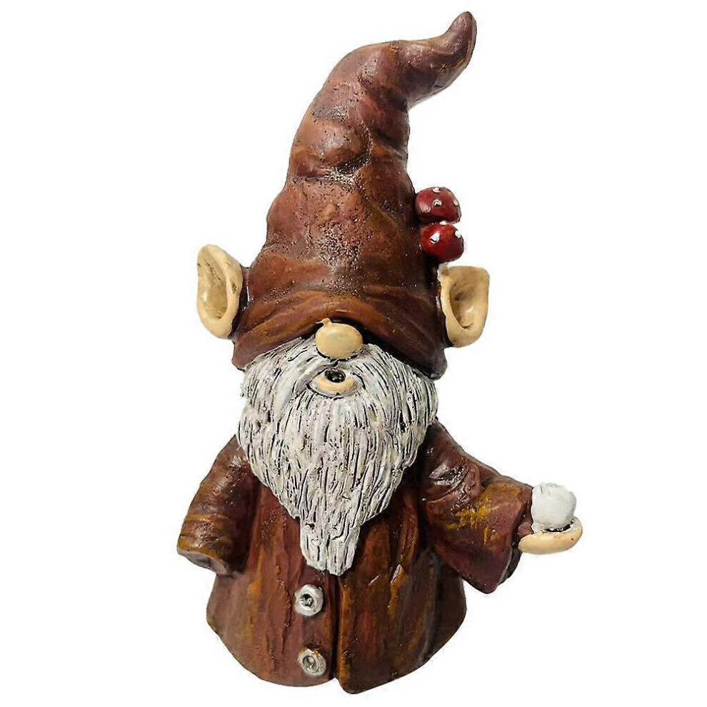 Kricely (As Show, One Size) Incense Holder For Stick Cute Gnome Statue Incense Cone Burner Adorable Gnome Statue Decoration