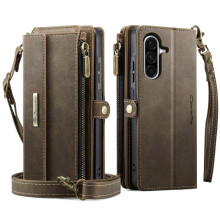 (Brown) Wallet Case for Samsung Galaxy A56 with Card Slots Rfid Blocking Pu Leather Detachable Stra