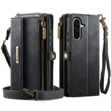 (Black) Wallet Case for Samsung Galaxy A56 with Card Slots Rfid Blocking Pu Leather Detachable Stra
