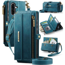 (Blue) Wallet Case for Samsung Galaxy A56 with Card Slots Rfid Blocking Pu Leather Detachable Stra